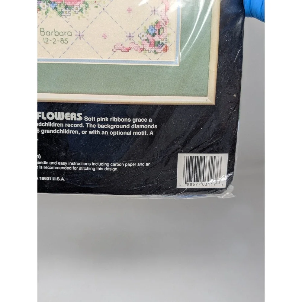 Dimensions Grandchildren Are Like Flowers Stamped Cross Stitch 3117 Vintage 1991